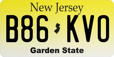 NJ license plate B86KVO