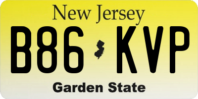 NJ license plate B86KVP