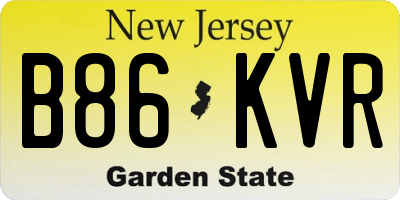 NJ license plate B86KVR