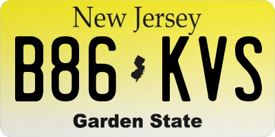 NJ license plate B86KVS