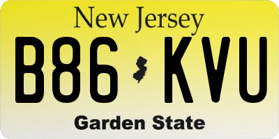 NJ license plate B86KVU