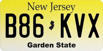 NJ license plate B86KVX