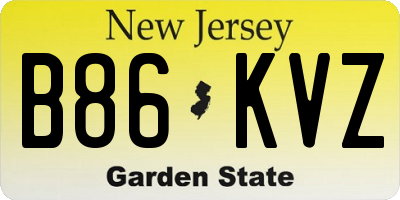 NJ license plate B86KVZ