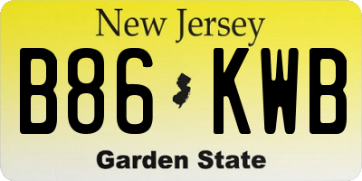 NJ license plate B86KWB
