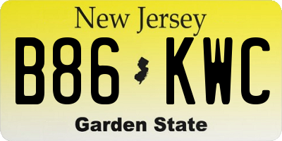NJ license plate B86KWC
