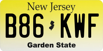NJ license plate B86KWF