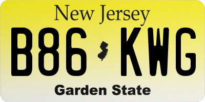 NJ license plate B86KWG
