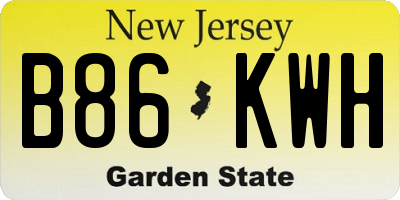 NJ license plate B86KWH