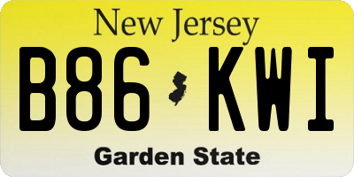 NJ license plate B86KWI