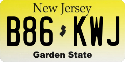 NJ license plate B86KWJ