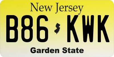 NJ license plate B86KWK