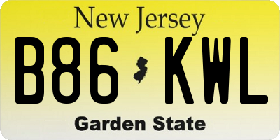 NJ license plate B86KWL
