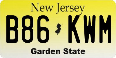 NJ license plate B86KWM