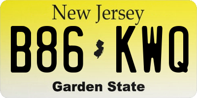 NJ license plate B86KWQ