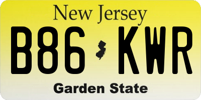 NJ license plate B86KWR