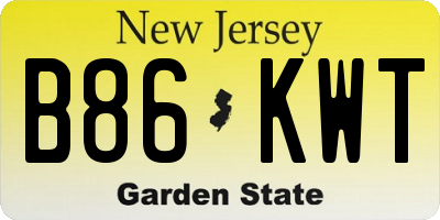 NJ license plate B86KWT