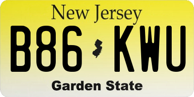 NJ license plate B86KWU