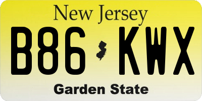 NJ license plate B86KWX