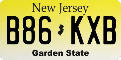 NJ license plate B86KXB
