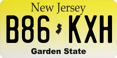 NJ license plate B86KXH