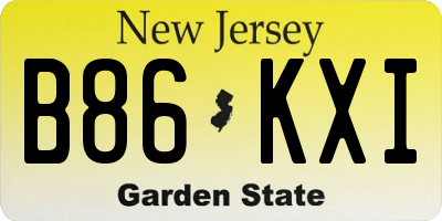 NJ license plate B86KXI