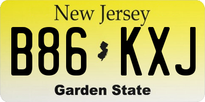 NJ license plate B86KXJ