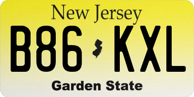 NJ license plate B86KXL