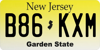 NJ license plate B86KXM