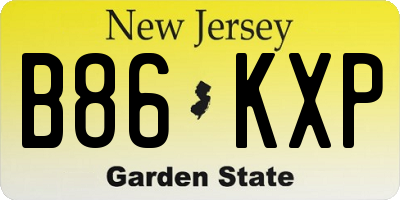 NJ license plate B86KXP