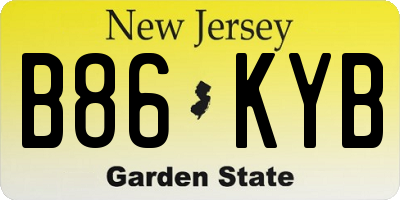 NJ license plate B86KYB