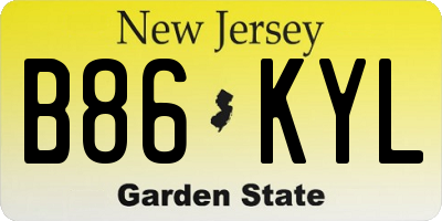 NJ license plate B86KYL