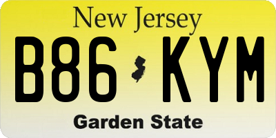 NJ license plate B86KYM