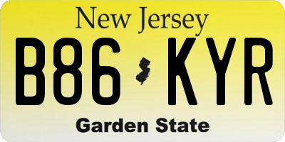 NJ license plate B86KYR