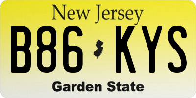 NJ license plate B86KYS