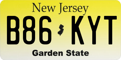 NJ license plate B86KYT
