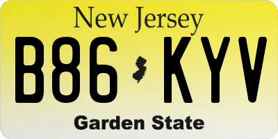 NJ license plate B86KYV
