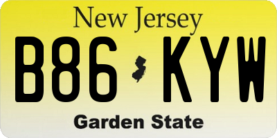 NJ license plate B86KYW