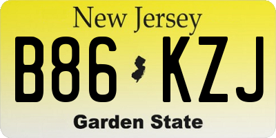 NJ license plate B86KZJ