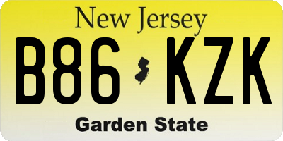 NJ license plate B86KZK