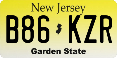NJ license plate B86KZR