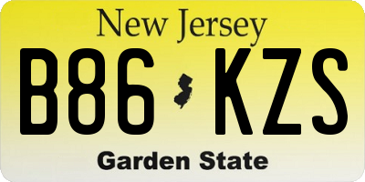 NJ license plate B86KZS