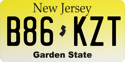 NJ license plate B86KZT