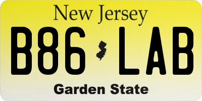 NJ license plate B86LAB