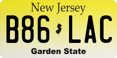 NJ license plate B86LAC