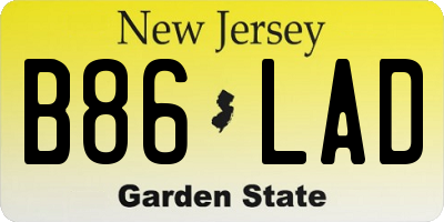 NJ license plate B86LAD