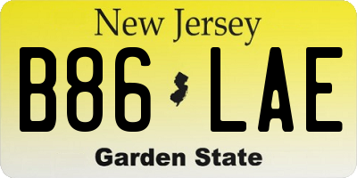 NJ license plate B86LAE