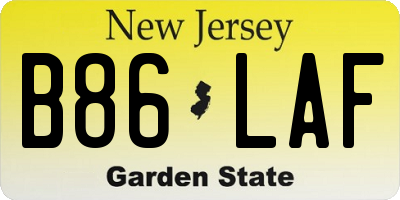 NJ license plate B86LAF