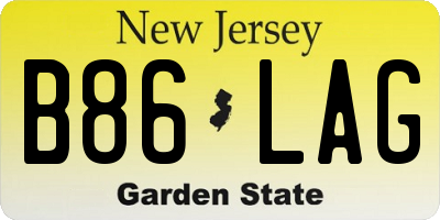 NJ license plate B86LAG