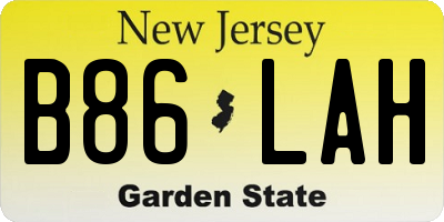 NJ license plate B86LAH