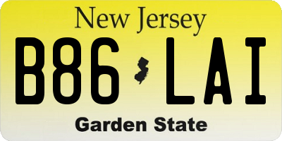 NJ license plate B86LAI